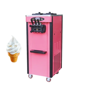 Tam Otomatik Ticari Dondurma Makinesi 3 Tatlar, Küçük Paslanmaz Çelik Çilek Dondurma Makinesi