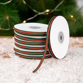 25 Metre 5mm Noel Kurdela El Yapımı Tasarım Baskılı Noel Polyester Şerit Mutlu noel dekorasyonları Hediye Ambalaj Malzemeleri