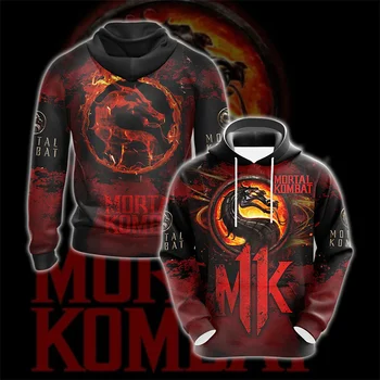 Oyun Mortal Kombat Grphic Hoodie Erkekler için Giyim 3D MK Baskı Yeni Hoodies Kadınlar Goth Tops Harajuku Moda Çocuklar Kazaklar