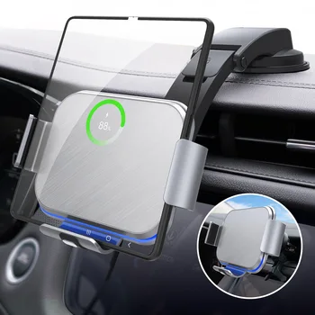 Otomatik sıkma araba kablosuz şarj cihazı için ışık ile Samsung Z kat 5 GPS navigasyon 15W kablosuz samsung için şarj kat 4