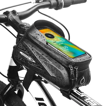 Su geçirmez Bisiklet Ön şasi çantası 7.0 inç Dokunmatik Ekran Telefon Çantası MTB Yol Bisikleti Ön Tüp şasi çantası s Üst Bisiklet Kafes Kutuları