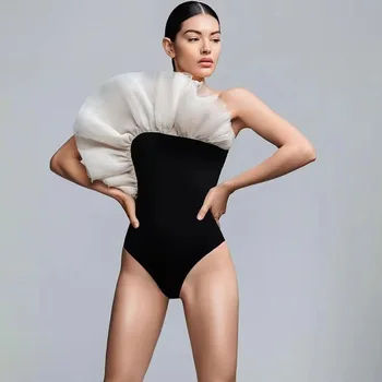 2023 Yeni Tek Parça Mayo Bikini Kadınlar 3D Çiçek Mayo Vintage Tatil Tasarımcıları Monokini Mayo Plaj Yaz