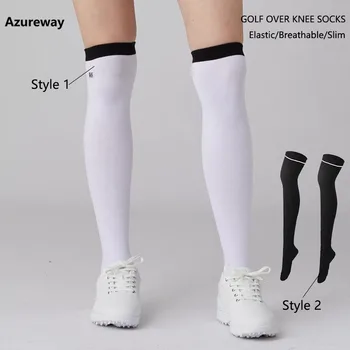 Azureway Kadın Nefes Ince Diz Çorap Üzerinde Pamuk Aşınmaya dayanıklı Golf Çorap Kadın Elastik Yumuşak Çorap Rahat Tayt